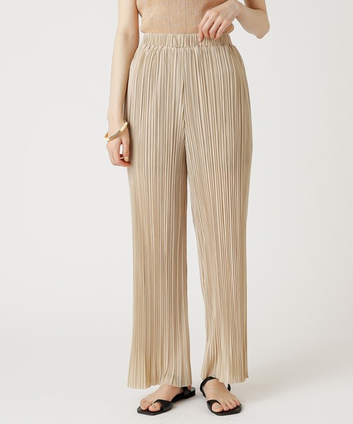 mystic（ミスティック）の「リブパンツ/タイダイ/リブ/プリーツパンツ/リゾート（その他パンツ・レディース・ベージュ/ピンク/イエロー/グリーン・FREE）」の2枚目の写真