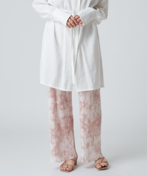 mystic（ミスティック）の「リブパンツ/タイダイ/リブ/プリーツパンツ/リゾート（その他パンツ・レディース・ベージュ/ピンク/イエロー/グリーン・FREE）」の4枚目の写真