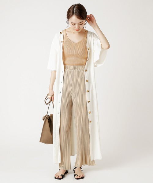 mystic（ミスティック）の「リブパンツ/タイダイ/リブ/プリーツパンツ/リゾート（その他パンツ・レディース・ベージュ/ピンク/イエロー/グリーン・FREE）」の5枚目の写真