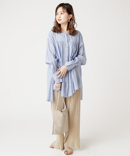 mystic（ミスティック）の「リブパンツ/タイダイ/リブ/プリーツパンツ/リゾート（その他パンツ・レディース・ベージュ/ピンク/イエロー/グリーン・FREE）」の6枚目の写真