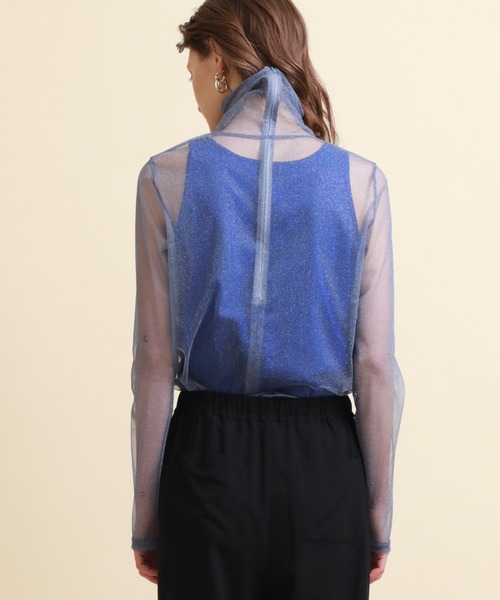【未使用/定価1万】ミントデザインズ mint designs *ラメシースルー シアータートルトップス*2チュール(1-2307-100)【62G32】 未使用/定価1万】ミントデザインズ mint designs *ラメ