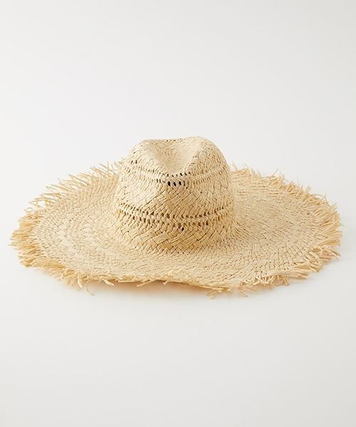 AZUL by moussy(アズールバイマウジー)の「WIDE BRIM FRINGE HAT/ワイドブリムフリンジハット(ハット・レディース・ブラウン/ブラック/ベージュ・FREE)」の2枚目の写真