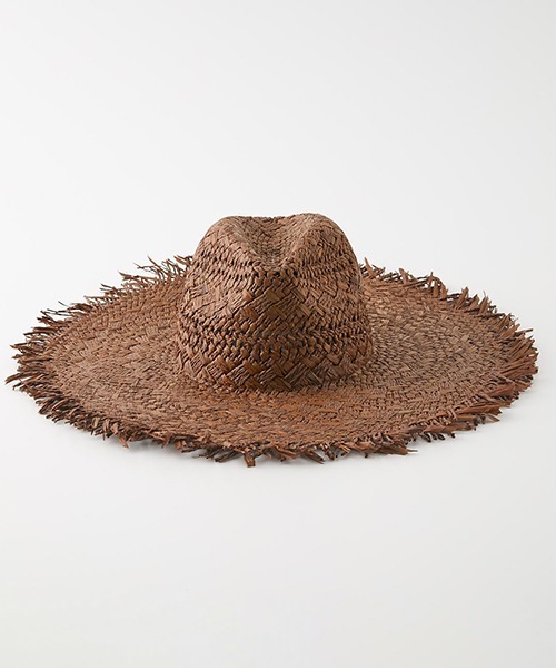 AZUL by moussy(アズールバイマウジー)の「WIDE BRIM FRINGE HAT/ワイドブリムフリンジハット(ハット・レディース・ブラウン/ブラック/ベージュ・FREE)」の3枚目の写真
