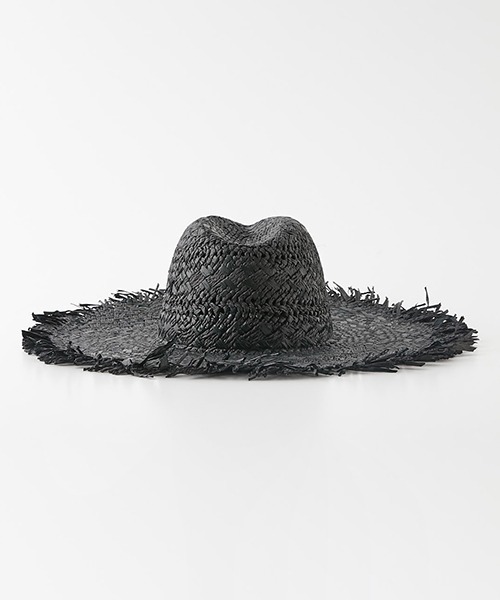 AZUL by moussy(アズールバイマウジー)の「WIDE BRIM FRINGE HAT/ワイドブリムフリンジハット(ハット・レディース・ブラウン/ブラック/ベージュ・FREE)」の5枚目の写真