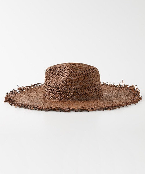 AZUL by moussy(アズールバイマウジー)の「WIDE BRIM FRINGE HAT/ワイドブリムフリンジハット(ハット・レディース・ブラウン/ブラック/ベージュ・FREE)」の9枚目の写真
