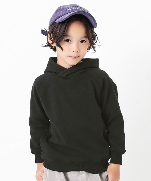 devirock(デビロック)の「裏シャギープルパーカー(パーカー・キッズ・ブラック/ピンク系その他/ライトブラウン/パープル系その他/グリーン系その他/ダークオリーブ/モカ・120cm/110cm/90cm/140cm/130cm/80cm/150cm/100cm/160cm)」の2枚目の写真