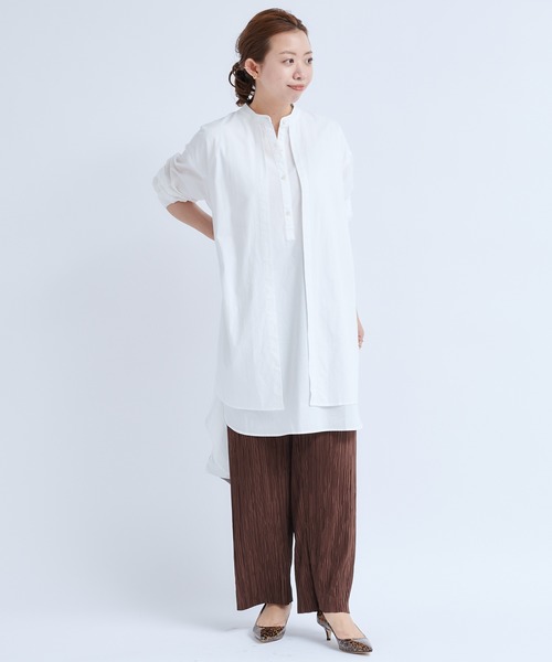DouDou(ドゥドゥ)の「フロントヨークシャツ(シャツ/ブラウス・レディース・ブラック/オフホワイト/マスタード・FREE)」の18枚目の写真