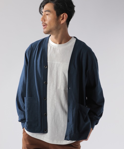 BAYFLOW（ベイフロー）の「ワンマイルカットカーディガン L/S（カーディガン/ボレロ・メンズ・ネイビー/ボルドー・MEDIUM/LARGE）」の2枚目の写真