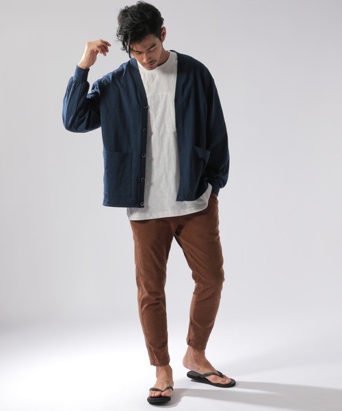 BAYFLOW（ベイフロー）の「ワンマイルカットカーディガン L/S（カーディガン/ボレロ・メンズ・ネイビー/ボルドー・MEDIUM/LARGE）」の4枚目の写真