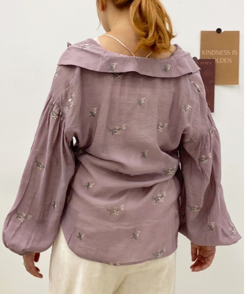 apres jour(アプレジュール)の「フラワー刺繍BIGシャツ【ZOZOTOWN限定アイテム】(シャツ/ブラウス・レディース・パープル/アイボリー/ブラウン系その他/ピンクベージュ・フリー)」の19枚目の写真