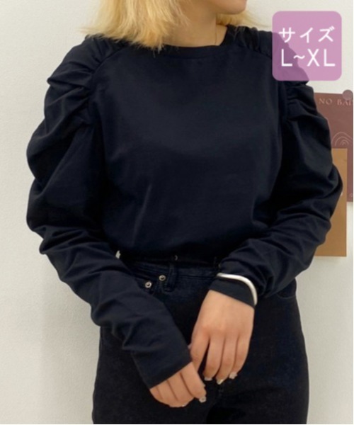 apres jour（アプレジュール）の「【大きいサイズ】パワショルトップス【ZOZOTOWN限定アイテム】（Tシャツ/カットソー・レディース・ブラック/オフホワイト/ラベンダー/ライトベージュ・X-LARGE）」の3枚目の写真