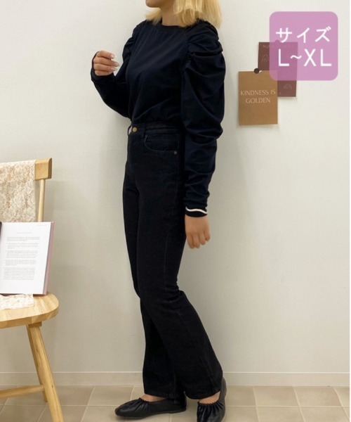 apres jour（アプレジュール）の「【大きいサイズ】パワショルトップス【ZOZOTOWN限定アイテム】（Tシャツ/カットソー・レディース・ブラック/オフホワイト/ラベンダー/ライトベージュ・X-LARGE）」の12枚目の写真