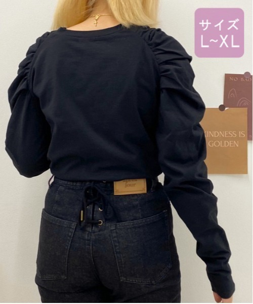 apres jour（アプレジュール）の「【大きいサイズ】パワショルトップス【ZOZOTOWN限定アイテム】（Tシャツ/カットソー・レディース・ブラック/オフホワイト/ラベンダー/ライトベージュ・X-LARGE）」の11枚目の写真