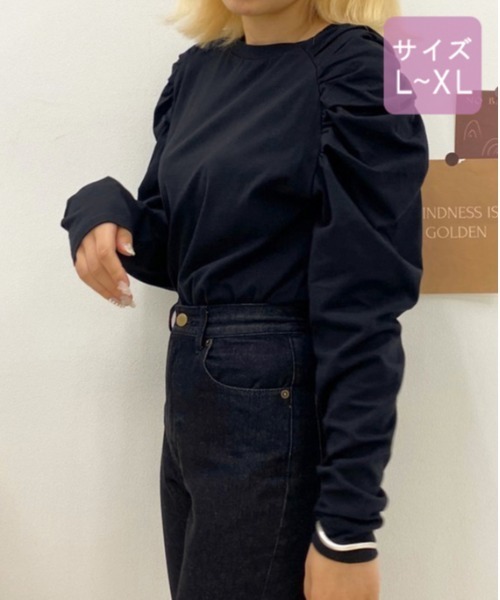 apres jour（アプレジュール）の「【大きいサイズ】パワショルトップス【ZOZOTOWN限定アイテム】（Tシャツ/カットソー・レディース・ブラック/オフホワイト/ラベンダー/ライトベージュ・X-LARGE）」の10枚目の写真