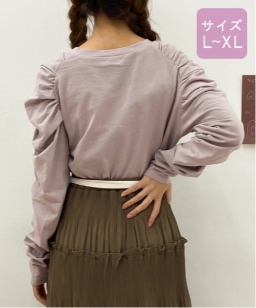 apres jour（アプレジュール）の「【大きいサイズ】パワショルトップス【ZOZOTOWN限定アイテム】（Tシャツ/カットソー・レディース・ブラック/オフホワイト/ラベンダー/ライトベージュ・X-LARGE）」の20枚目の写真