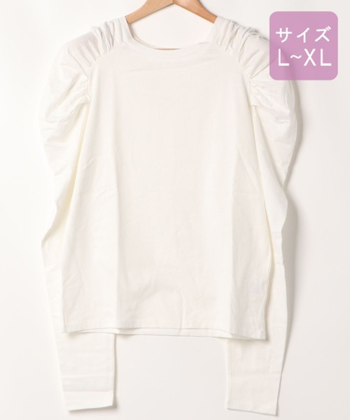 apres jour（アプレジュール）の「【大きいサイズ】パワショルトップス【ZOZOTOWN限定アイテム】（Tシャツ/カットソー・レディース・ブラック/オフホワイト/ラベンダー/ライトベージュ・X-LARGE）」の21枚目の写真