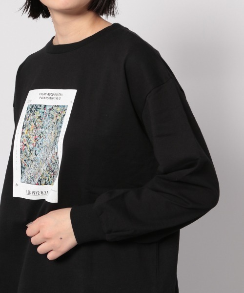 PAGEBOY（ページボーイ）の「ジャクソンポロックロンT /プリントロンT（Tシャツ/カットソー・レディース・オフホワイト/ブラック・FREE）」の10枚目の写真