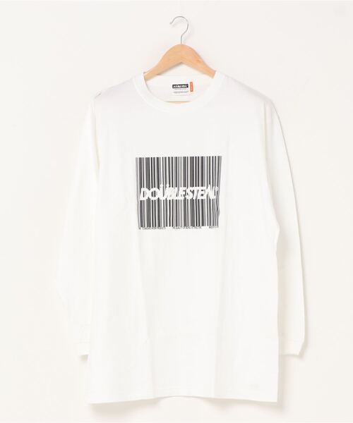 DOUBLE STEAL（ダブルスティール）の「Barcode BOX ヘビーウェイト長袖Tシャツ（Tシャツ/カットソー・メンズ・ブラック/ホワイト・LARGE/MEDIUM/X-LARGE/XX-LARGE）」の4枚目の写真