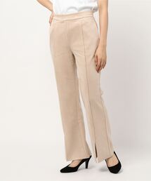 prose verse | 《WEB限定》【美脚シルエット】センタースリット カットスエード フレアパンツ センタープレス(その他パンツ)