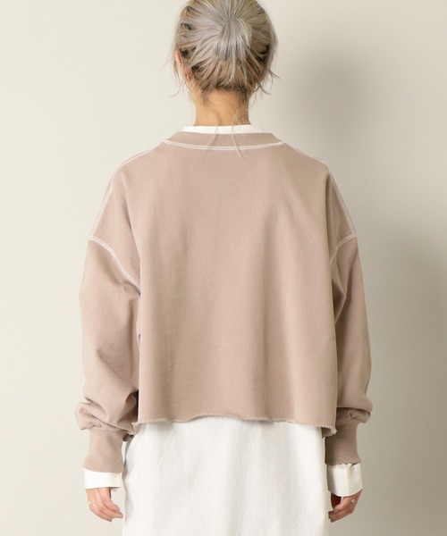 notch.（ノッチ）の「配色ステッチショートプルオーバー（Tシャツ/カットソー・レディース・チャコールグレー/ベージュ・M）」の15枚目の写真