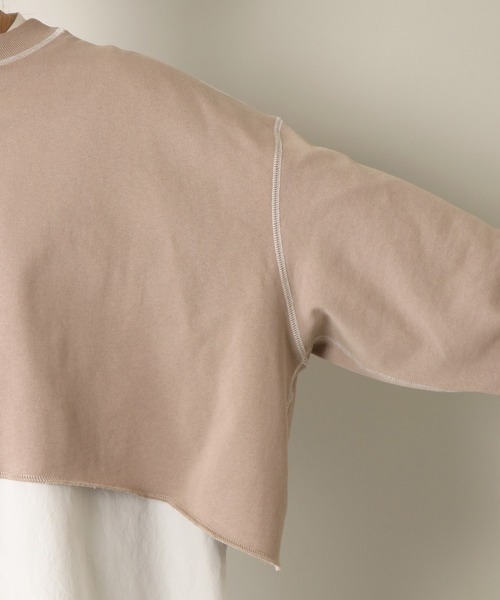 notch.（ノッチ）の「配色ステッチショートプルオーバー（Tシャツ/カットソー・レディース・チャコールグレー/ベージュ・M）」の16枚目の写真