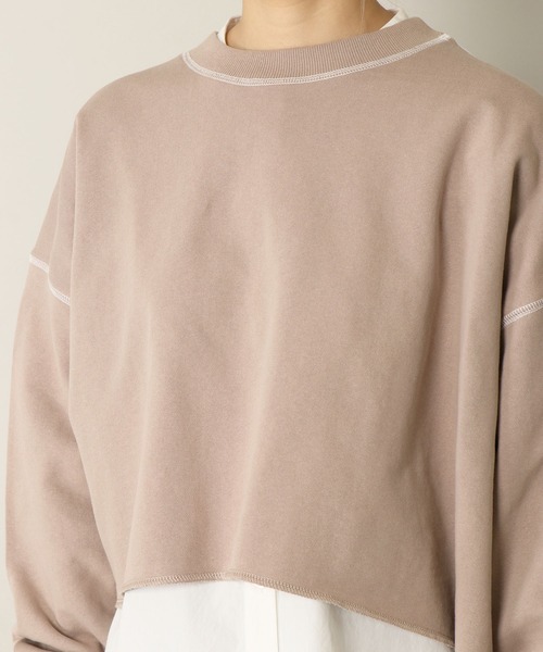 notch.（ノッチ）の「配色ステッチショートプルオーバー（Tシャツ/カットソー・レディース・チャコールグレー/ベージュ・M）」の19枚目の写真