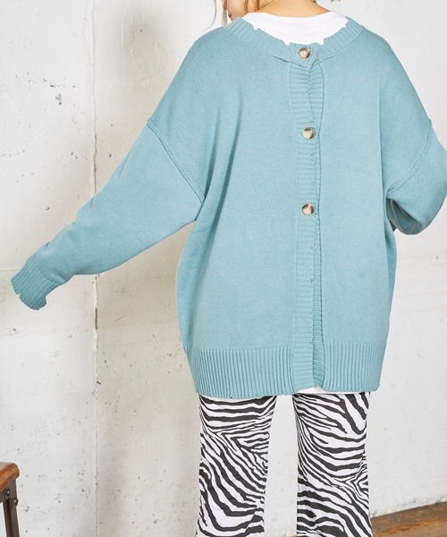 WEGO（ウィゴー）の「WEGO/ダメージマルチWAYカーディガン（カーディガン/ボレロ・レディース・オフホワイト/ブルー系その他/ライトベージュ/ブラック・FREE）」の10枚目の写真