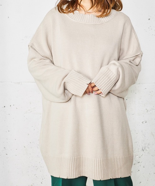 WEGO（ウィゴー）の「WEGO/ダメージマルチWAYカーディガン（カーディガン/ボレロ・レディース・オフホワイト/ブルー系その他/ライトベージュ/ブラック・FREE）」の12枚目の写真