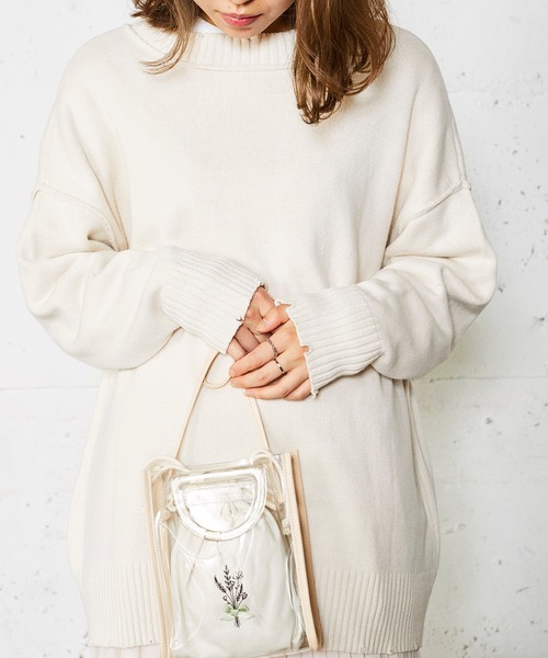 WEGO（ウィゴー）の「WEGO/ダメージマルチWAYカーディガン（カーディガン/ボレロ・レディース・オフホワイト/ブルー系その他/ライトベージュ/ブラック・FREE）」の5枚目の写真