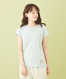 CUBE SUGAR（キューブシュガー）の「ショートスラブ フライス 無地 フレンチクルーネック（Tシャツ/カットソー）」