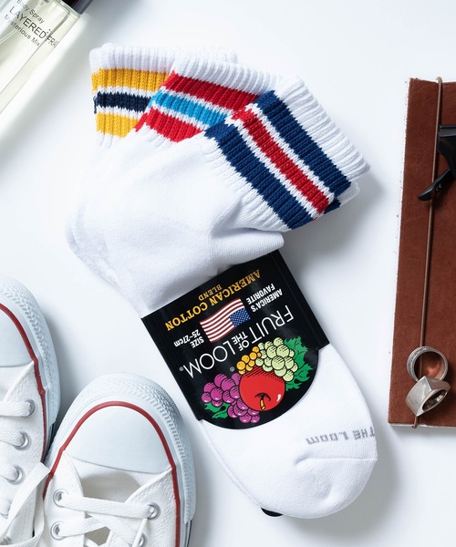 FRUIT OF THE LOOM（フルーツオブザルーム）の「【FRUIT OF THE LOOM】3パッククオーターソックス くるぶし丈ショートソックス  定番ラインソックス ■（ソックス/靴下・メンズ・その他1/その他/その他2/その他3/その他4/その他5/その他6/その他7・M/L）」の7枚目の写真