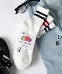 SETUP7（セットアップセブン）の「【FRUIT OF THE LOOM】3パッククオーターソックス くるぶし丈ショートソックス  定番ラインソックス ■（ソックス/靴下）」