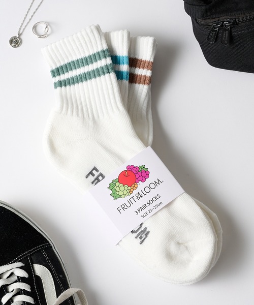 FRUIT OF THE LOOM(フルーツオブザルーム)の「【FRUIT OF THE LOOM】3足セット ラインソックス ロゴソックス クォーター丈 メンズ レディース ワンポイントロゴ 靴下 ■(ソックス/靴下・メンズ・その他1/その他/その他2/その他3/その他4/その他5/その他6/その他7/その他19/その他18/その他10/その他9/その他11/その他13/その他14/その他15/その他16/その他17/その他12・M/L)」の12枚目の写真