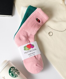 FRUIT OF THE LOOM（フルーツオブザルーム）の「【FRUIT OF THE LOOM】3パッククオーターソックス くるぶし丈ショートソックス  定番ラインソックス ■（ソックス/靴下）」