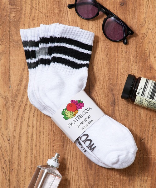 FRUIT OF THE LOOM（フルーツオブザルーム）の「【FRUIT OF THE LOOM】3パッククオーターソックス くるぶし丈ショートソックス  定番ラインソックス ■（ソックス/靴下・メンズ・その他1/その他/その他2/その他3/その他4/その他5/その他6/その他7/その他19/その他18・M/L）」の9枚目の写真