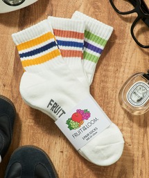 FRUIT OF THE LOOM（フルーツオブザルーム）の「【FRUIT OF THE LOOM】3パッククオーターソックス くるぶし丈ショートソックス  定番ラインソックス ■（ソックス/靴下）」
