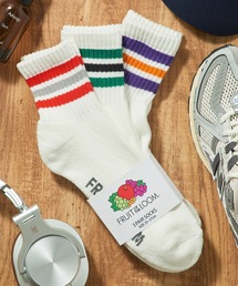 SETUP7（セットアップセブン）の「【FRUIT OF THE LOOM】3パッククオーターソックス くるぶし丈ショートソックス  定番ラインソックス ■（ソックス/靴下）」