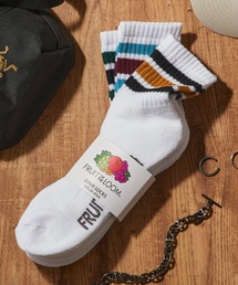 FRUIT OF THE LOOM（フルーツオブザルーム）の「【FRUIT OF THE LOOM】3パッククオーターソックス くるぶし丈ショートソックス  定番ラインソックス ■（ソックス/靴下）」