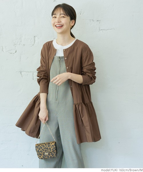 coca(coca)(コカ)の「\\新色登場//ギャザーフレアチュニックノーカラーシャツ(シャツ/ブラウス・レディース・ホワイト/チャコールグレー/ラベンダー/ブラウン・ONE SIZE/L/M)」の18枚目の写真