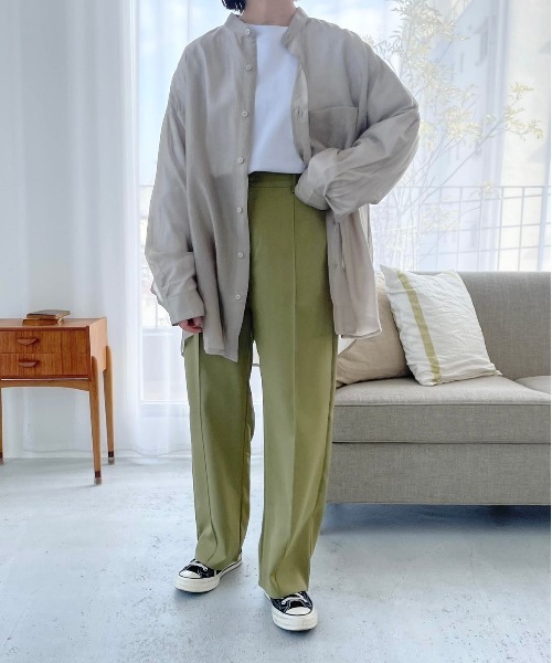 flaner（フラネ）の「ルーズシアーシャツ（シャツ/ブラウス・レディース・グレイッシュベージュ/グリーン/ダークブラウン・FREE）」の11枚目の写真