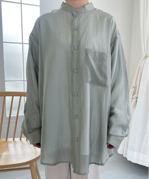 flaner（フラネ）の「ルーズシアーシャツ（シャツ/ブラウス・レディース・グレイッシュベージュ/グリーン/ダークブラウン・FREE）」の19枚目の写真