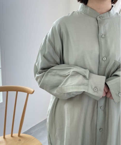 flaner（フラネ）の「ルーズシアーシャツ（シャツ/ブラウス・レディース・グレイッシュベージュ/グリーン/ダークブラウン・FREE）」の20枚目の写真