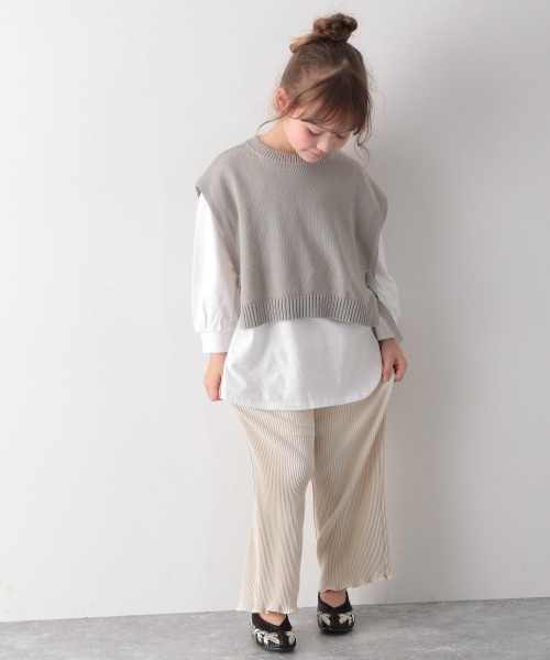 GLOBAL WORK（グローバルワーク）の「【キッズ】ホソプリーツイージーパンツ/931923（その他パンツ・キッズ・スカイブルー/オフホワイト/ダークグレー・120cm/130cm/140cm/100cm/150cm/160cm/110cm）」の5枚目の写真