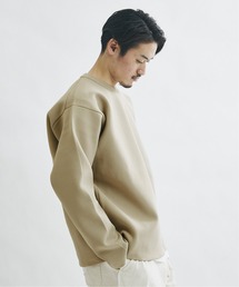 【ニット+ロンT2枚SET】レイヤード ストレッチ オーバーサイズ クルーネックニット