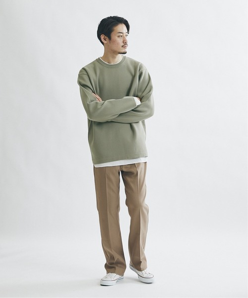 JOURNAL STANDARD（ジャーナルスタンダード）の「【ニット+ロンT2枚SET】レイヤード ストレッチ オーバーサイズ クルーネックニット（ニット/セーター・メンズ・ブラック/ブラウン/ベージュ/グリーン/ネイビー・SMALL/LARGE/MEDIUM）」の7枚目の写真