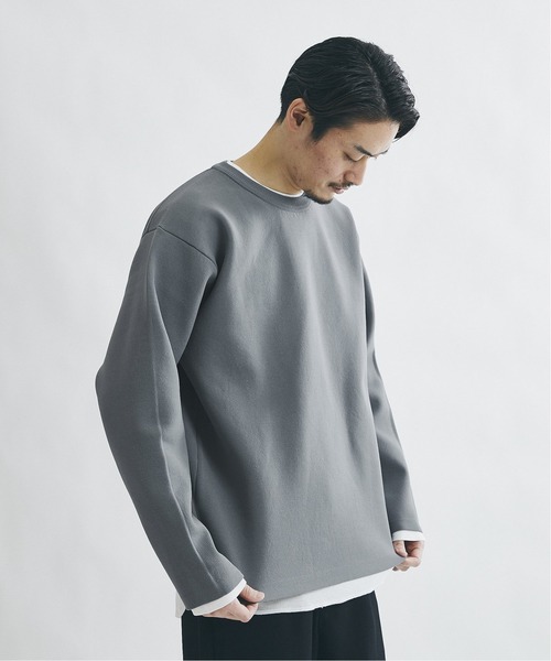 JOURNAL STANDARD（ジャーナルスタンダード）の「【ニット+ロンT2枚SET】レイヤード ストレッチ オーバーサイズ クルーネックニット（ニット/セーター・メンズ・ブラック/ブラウン/ベージュ/グリーン/ネイビー・SMALL/LARGE/MEDIUM）」の16枚目の写真