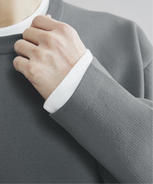 JOURNAL STANDARD（ジャーナルスタンダード）の「【ニット+ロンT2枚SET】レイヤード ストレッチ オーバーサイズ クルーネックニット（ニット/セーター・メンズ・ブラック/ブラウン/ベージュ/グリーン/ネイビー・SMALL/LARGE/MEDIUM）」の18枚目の写真