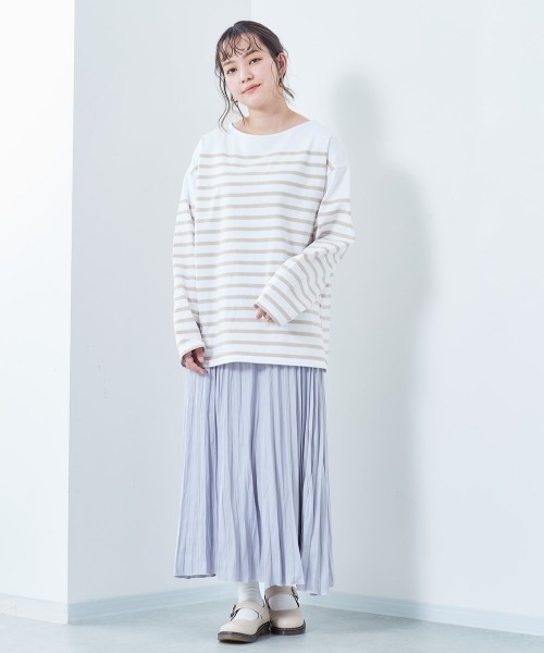 cepo（セポ）の「ボーダーボートネックロンＴｅｅ（Tシャツ/カットソー・レディース・ブルー系/ベージュ系/グリーン系/ブラック系・M）」の15枚目の写真