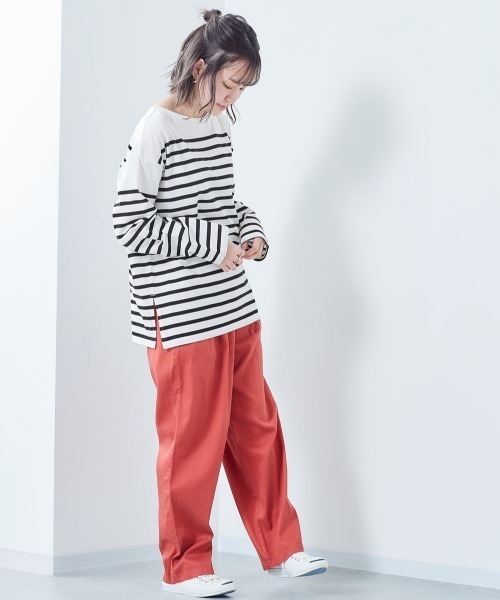 cepo（セポ）の「ボーダーボートネックロンＴｅｅ（Tシャツ/カットソー・レディース・ブルー系/ベージュ系/グリーン系/ブラック系・M）」の16枚目の写真