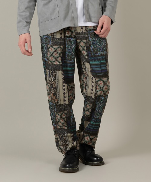 SlashDate（スラッシュデイト）の「総柄プリントとろみテーパードパンツ／ペイズリー・エスニック（その他パンツ・メンズ・ブラック系その他/ブルー系その他・M/L）」の6枚目の写真
